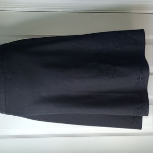 Linen Blend A Line Skirt w Embroidered Flower Details at Hem | Size 16P | NWOT